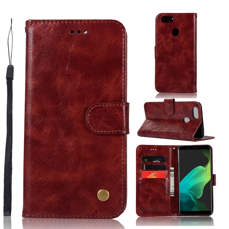 

Retro Phone Case for Oppo OPPO F5 A73 A75 Cover Rivet Wallet Leather Flip Back Case on OPPO F5 6GB F5 Youth F5 Plus Coque Funda