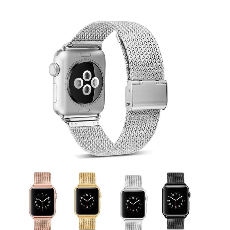 

SANYU Stainless steel Band For Apple Watch Series 4 3 2 1 Wrist Strap Bracelets Buckle for iwatch 44mm 42mm 40mm 38mm