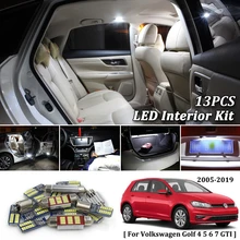 13X Bianco Canbus led Per Auto luci interne Cornici e articoli da esposizione Kit per 2005-2017 2018 2019 VW Volkswagen Golf 4 5 6 7 GTI ha condotto le luci interne