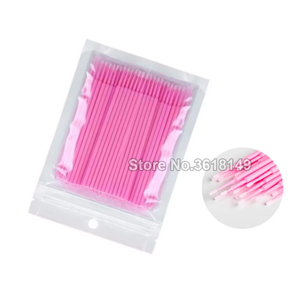 1000cs Disposable MicrBrush Makeup Brushes Micro Masacra Brush Eyelash Extension Cotton Swab Lash Removing Tool Applicators