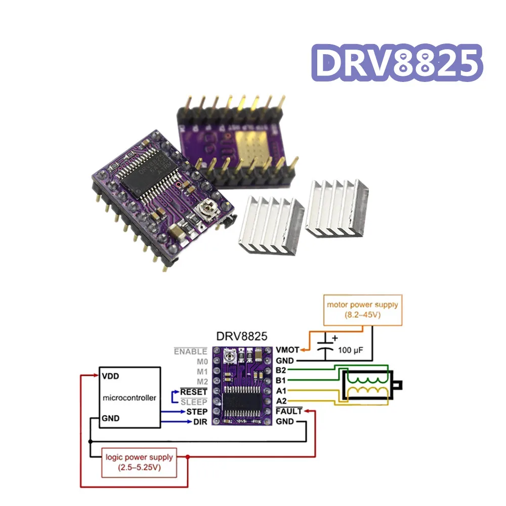 

3D Printer Parts Stepstick DRV8825 Stepper Motor Driver with Heat Sink Reprap 4 Layer PCB RAMPS