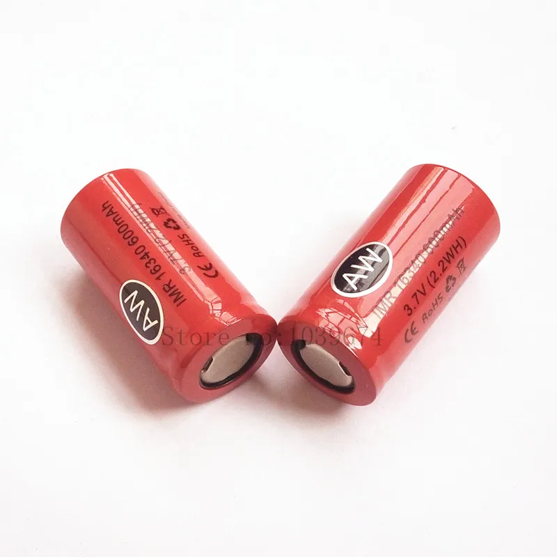 Высококачественные 16340 IMR li ion 600mah 3 7 V 2.2WH перезаряжаемые батареи (бесплатное