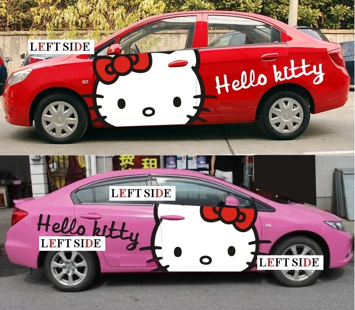 LEFT SIDE Car Stickers Car Styling Cartoon Protection Film Car Camouflage Decals No Color Fading