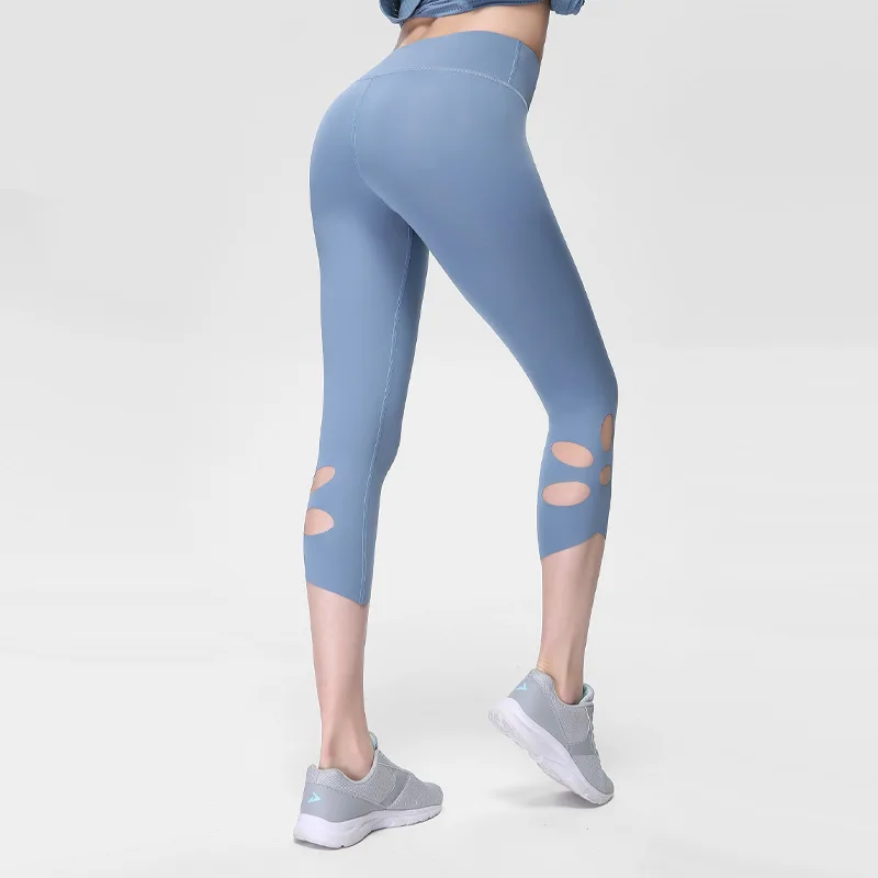 

Yoga calf length pants High Elasticity High Waist Yoga Leggings for Women Hip Up Fitness Sport Leggings Women Gym Running Tights