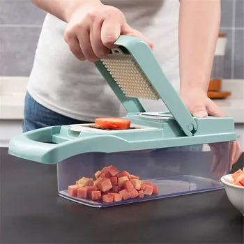 

TTLIFE Multifunction 8 In 1 Food Vegetable Salad Fruit Peeler Cutter Slicer Dicer Onion Food Chopper with Container Kitchen Tool
