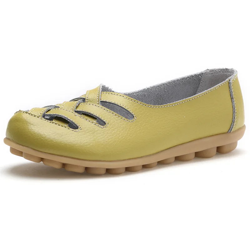 Новая распродажа Женская мода из искусственной кожи выдалбливают лодка туфли без каблуков для женщин летние резиновые Повседневная обувь sapato feminino - Цвет: Fruit green