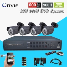 TEATE 8 Channel cctv Security camera with DVR System 4pcs 600TVL Camera video Kit 8ch 960h dvr NVR surveillance system CK-189