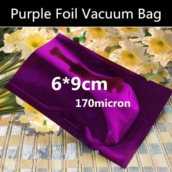 Wholesale 200pcs 6cmx9cm 170micron Heat Seal Plating Aluminum Foil Bag