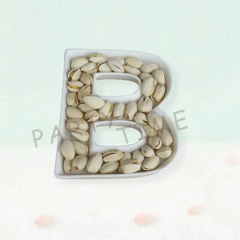 

New Design Letter Dish, White Letter B for Party, Ceramic Dish