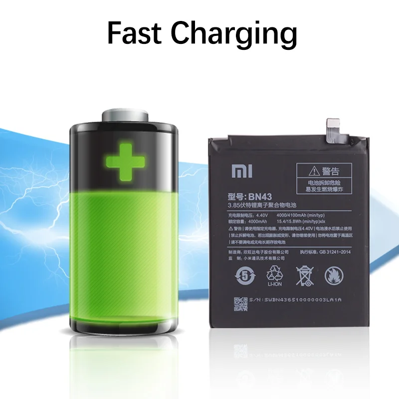 Original 4000mAh Battery for XIAOMI Redmi Note 4X Battery BN43 Snapdragon 625 Global Version Redmi Note 4X Battery