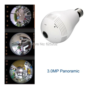 

Wifi Light Camera Panoramic IP Camera Camera 1080P 3MP Fisheye Lens Free Shipment