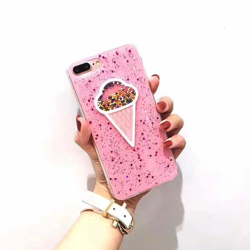 3D Dynamic Ice Cream Phone Case For iphone X Case Fashion Glitter Bling Back Cover Lovely Cartoon Cases For iphone X 10 Capa (15)