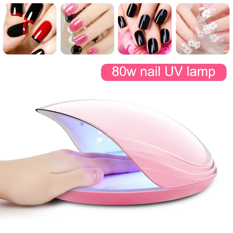 

High Quality 80W Nail Polish Dryer Curing Lamp Dual Light Source for All Gels Nail Art Tools