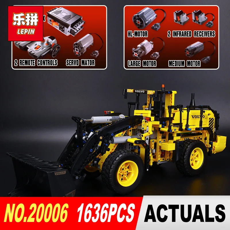 

LEPIN 20006 technic series 1636pcs Volvo L350F wheel loader Model Building blocks Bricks Compatible 42030 boy gift car Toys