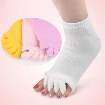 Tcare 1Pair Five Toe Socks Orthotics Separators For Toes Bunion Corrector Orthopedic Hallux Valgus Posture Correction Ectropion