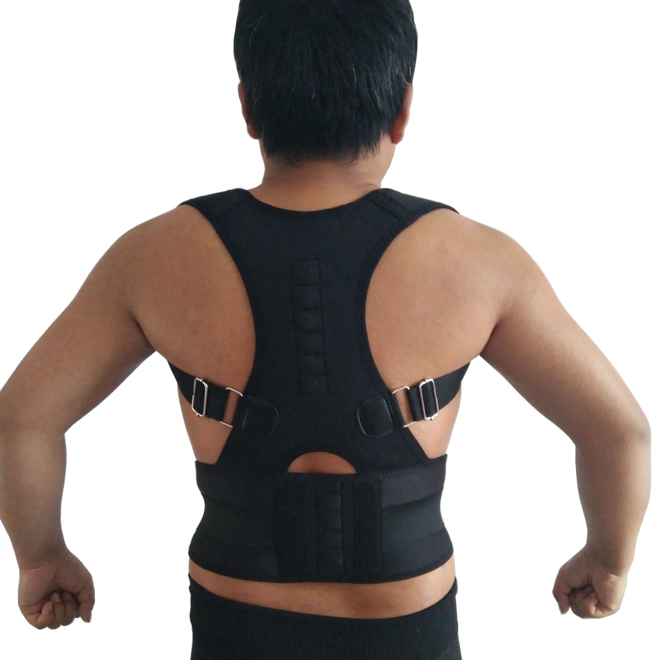 Unisex Black S XXL Men Women Adjustable Posture Back Support Corrector