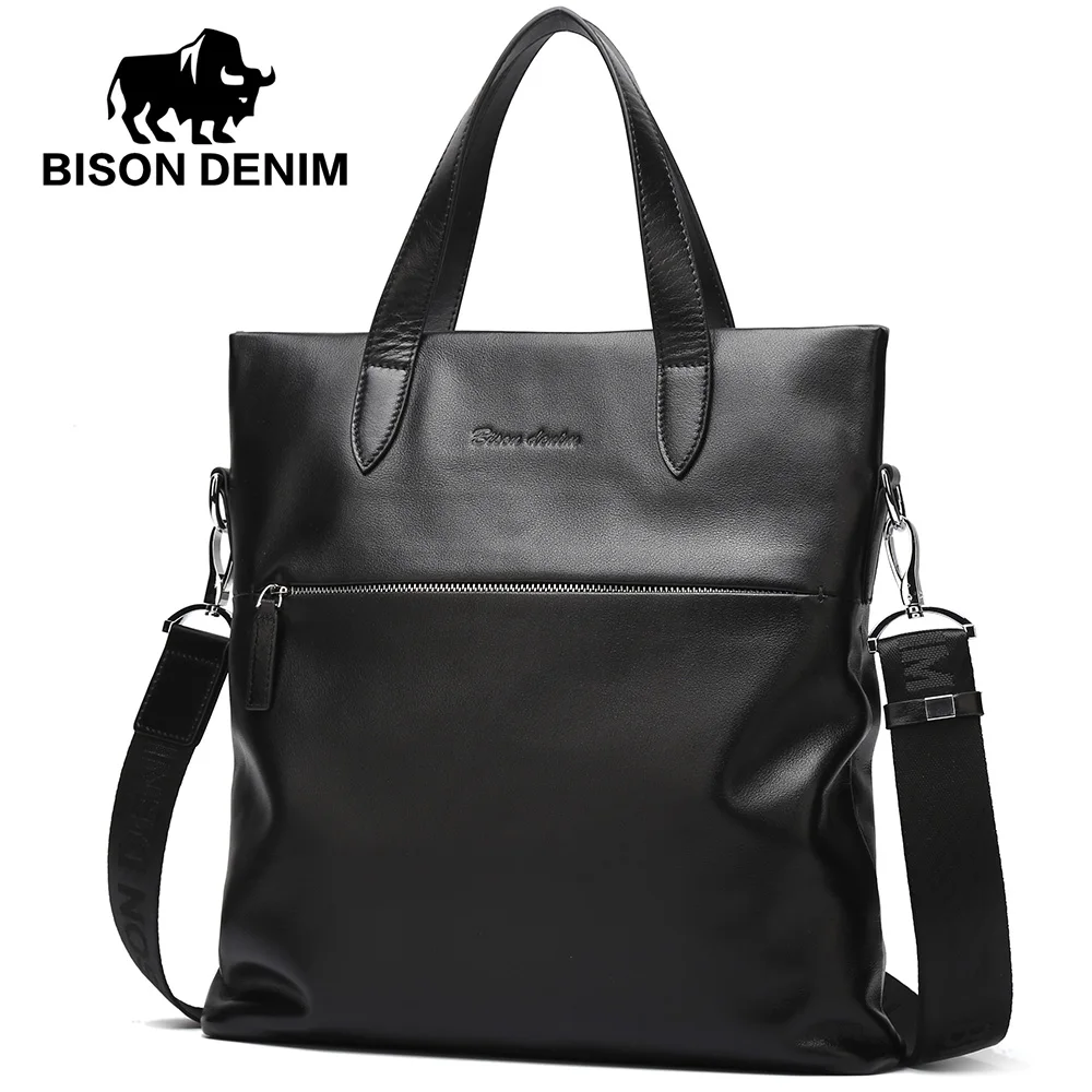 

BISON DENIM luxury brand men bag genuine leather handbags shoulder bags business men messenger
