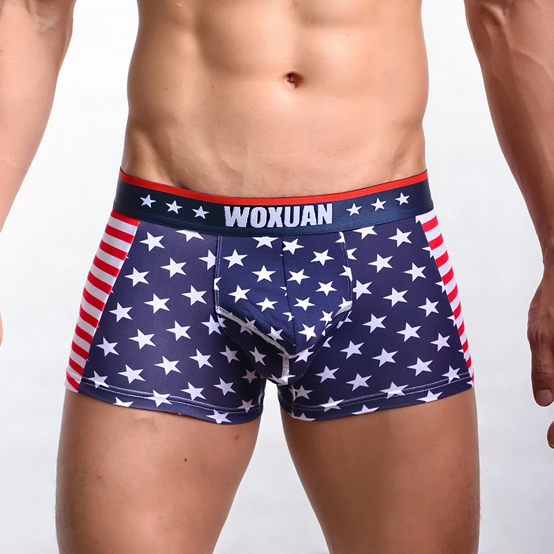 

Sexy Men's Panties Size S M L XL USA Flag Striped Stars Men Boxers Underwear Printed Mens Short Bikini Male