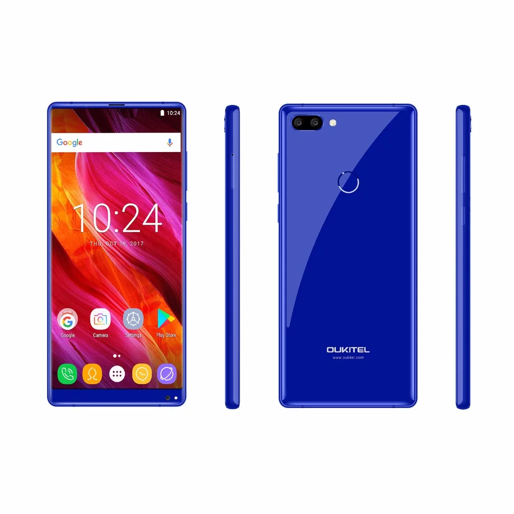 OUKITEL MIX2 6," 18:9 дисплей 6 ГБ ОЗУ 64 Гб ПЗУ 4080 мАч 5 В/5A Быстрая зарядка MTK6757 отпечаток пальца NFC Лицо ID Quad камеры смартфон