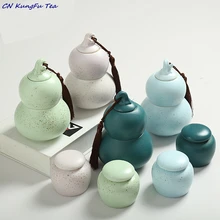 Ручной работы керамика, заваренный маленький контейнер, Китай бутылки и баночки для хранения, керамические контейнеры для хранения, китайский стиль чайник кадики Тыква