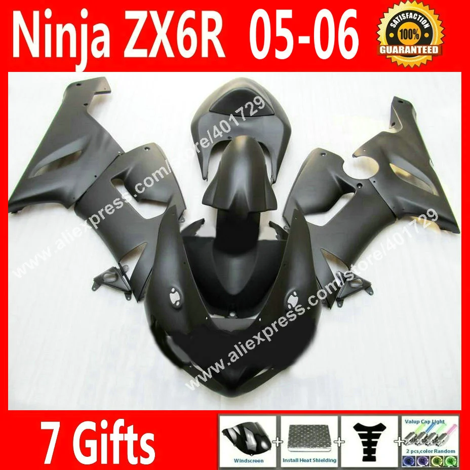 Оригинальные обтекатели для мотоцикла 2005 2006 Kawasaki zx6r 05 06 Ninja 626 новые черные
