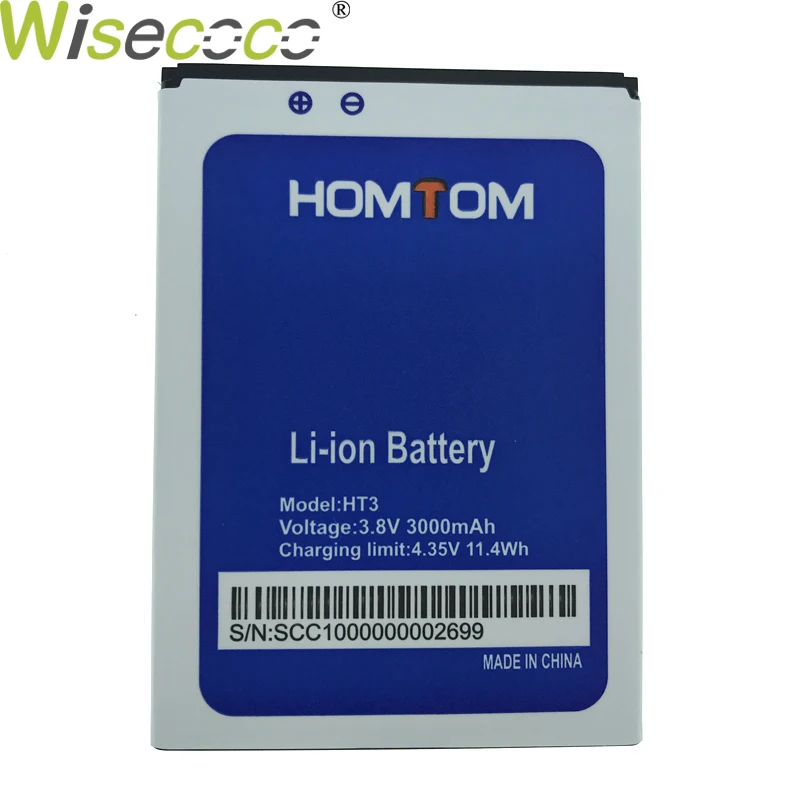 Wiscoco 10 шт. аккумулятор 3000 мАч для смартфона HOMTOM HT3/HT 3 Pro высокого качества+ номер для отслеживания