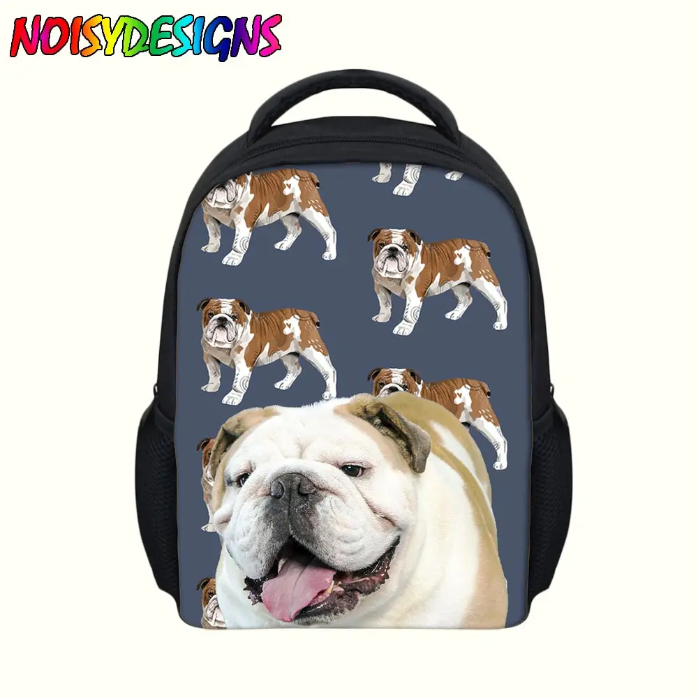 NOISYDESIGNS/детские школьные сумки с изображением животных английских бульдогов