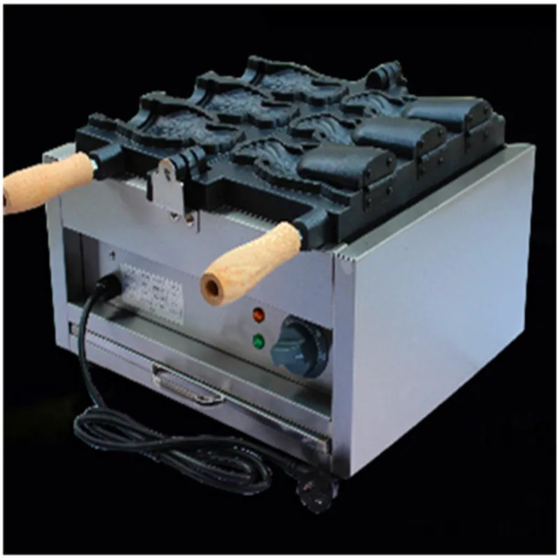 220v открытый рот мороженое taiyaki вафельница большие рыбные конусы торт|waffle machine|cone