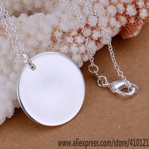 

P137_2 Hot sale free shipping silver plated fine jewelry,Wholesale 925 jewelry silver plated fashion Pendant Licensing round /f