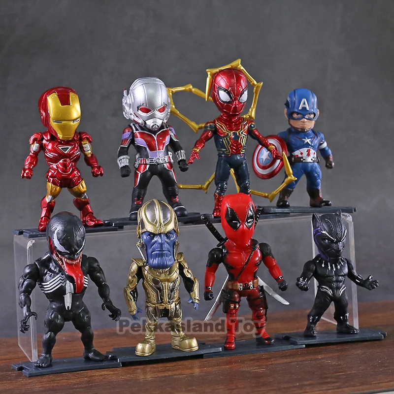 

Marvel Avengers Endgame Thanos Captain America Iron Man Spiderman Deadpool Black Panther Venom Ant Man PVC Figures Toys 8pcs/set