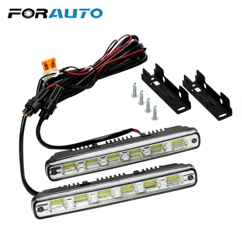 

Headlights Fog Lamps 2Pcs Head Lamp Car-styling DC 12V DRL 6leds White LED COB Car Lights Daytime Running Light