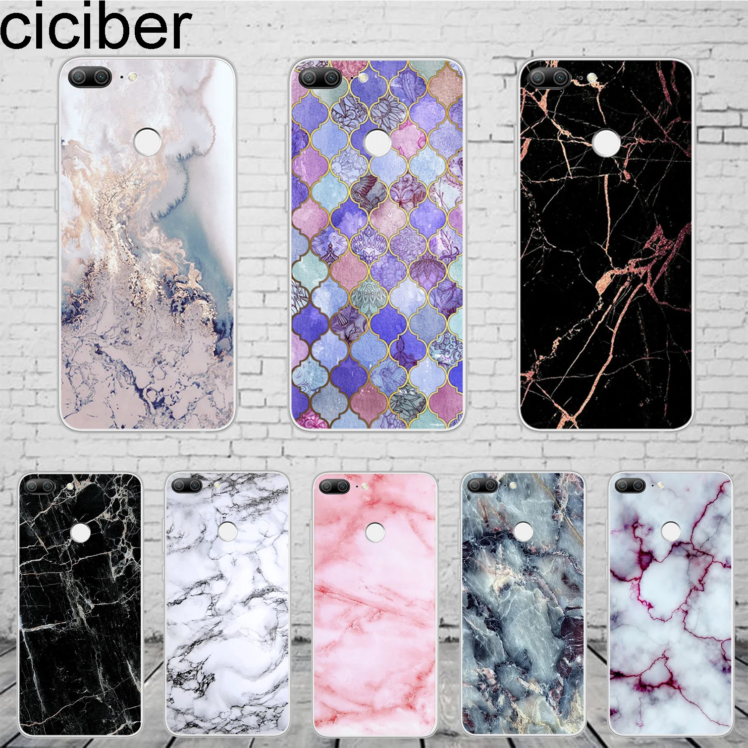 

ciciber Colored Marble For Honor 10 9 8 Pro Lite X C Play Phone Case For Y 9 7 6 5 Prime Pro 2017 2018 2019 Coque Silicone TPU