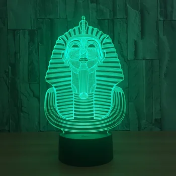 

Egyptian Pharaoh LED simple lamp with small black base Colorful Stereo vision acrylic bedroom 3D decorative smart home Y57