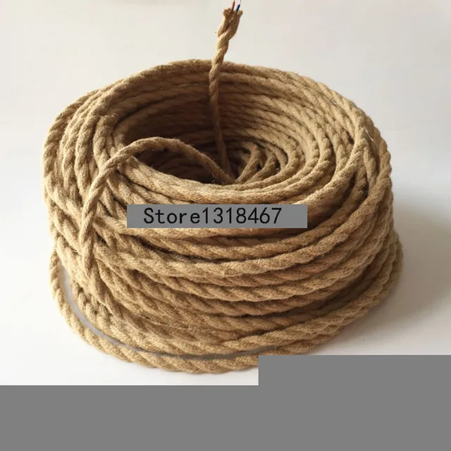 Vintage rope Twisted hemp rope braided jute rope electric Wire Cable