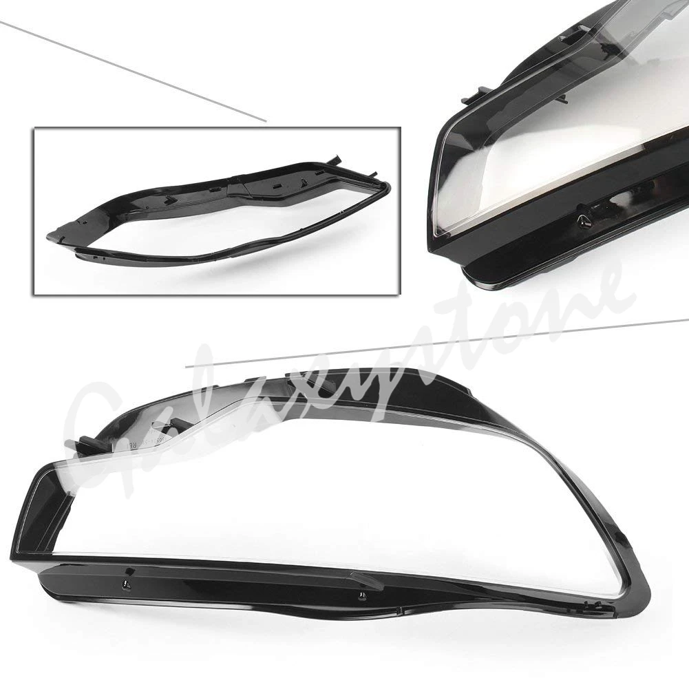 

1PC Black & Clear Headlight Headlamp Lens Cover Replacement for Audi C7 A6L A61 2013 2014 2015, Right Side