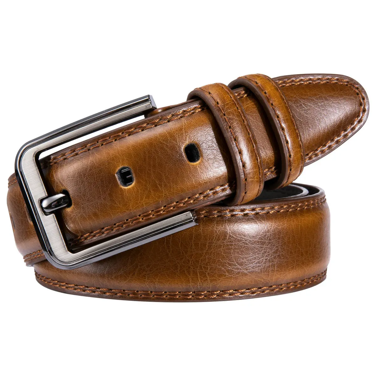 Hi-Tie Прямая поставка мужской кожаный ремень с пряжкой Коричневый цвет мужской брендовый ремень для мужчин пояс ceinture homme ZG-1008
