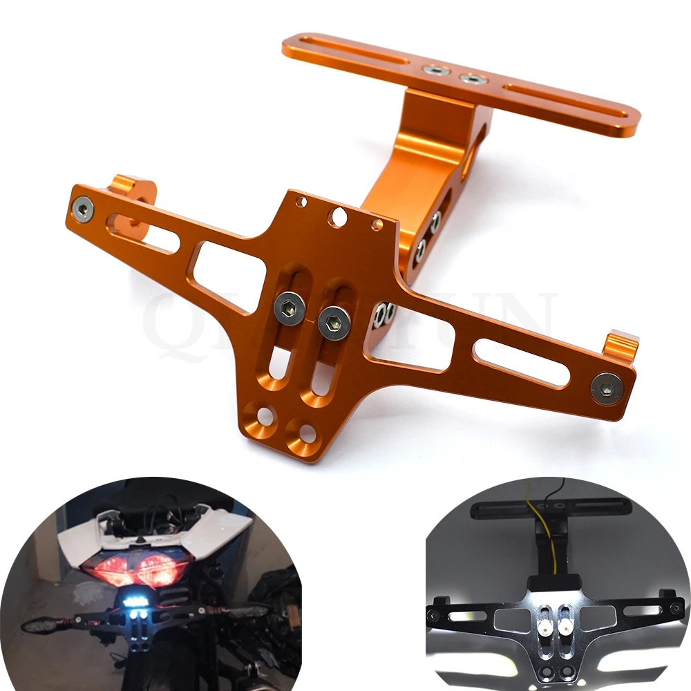 

Universal CNC Alumium Motorcycle License Plate Bracket Holder with LED Light for Kawasaki ZX6R 636 ZX10R Z750R Z1000 Z1000SX