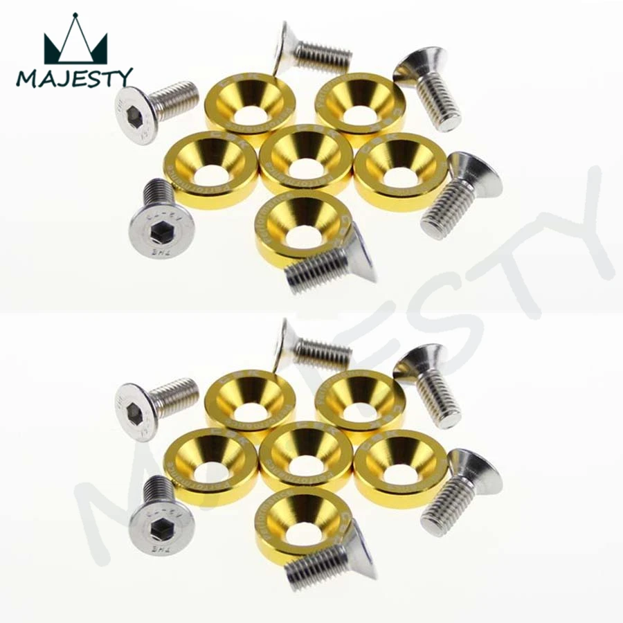 12 PIECE M8 HEX FASTENERS FENDER WASHER BUMPER ENGINE CONCAVE SCREWS