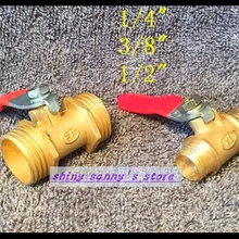 2 шт/лот 3/" BSP Мужской полный порт соединения воздуха латунный резьбовой трубчатый клапан