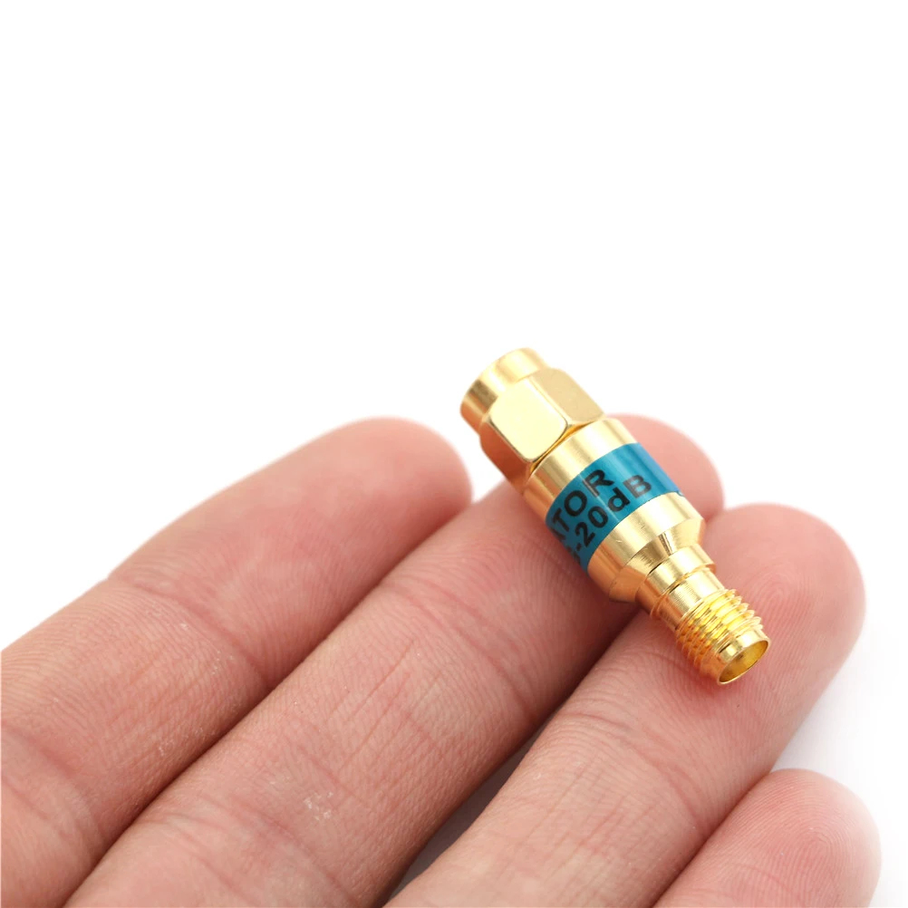 1PCS 30 Mm*8mm 6GHz 50ohm 20dB 2W Golden Attenuator SMA-JK Male To Female RF Coaxial | Обустройство дома