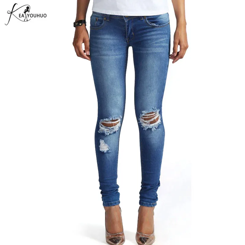 

Spring 2018 Fashion High Waist Women Slim Stretch Ripped Jeans For Women Skinny Jeans Woman Pencil Denim Boyfriend Jeans Pants