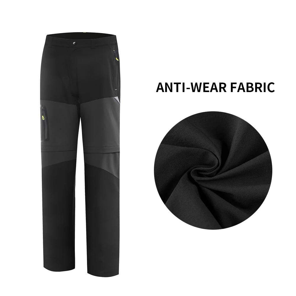 Outto de los hombres de secado rápido impermeable Camping senderismo Pantalones de deporte al aire libre senderismo escalada de montaña desmontable longitud completa Pantalones