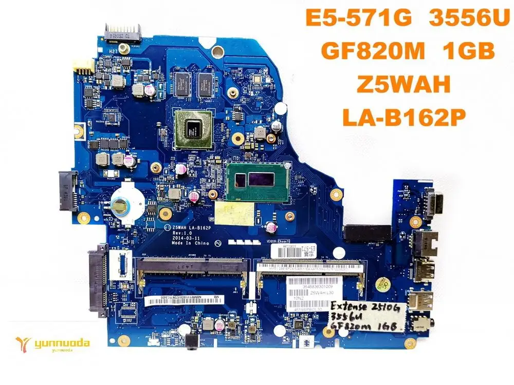 Оригинальный Для ACER E5-571G Материнская плата ноутбука 3556U GF820M 1 ГБ Z5WAH LA-B162P