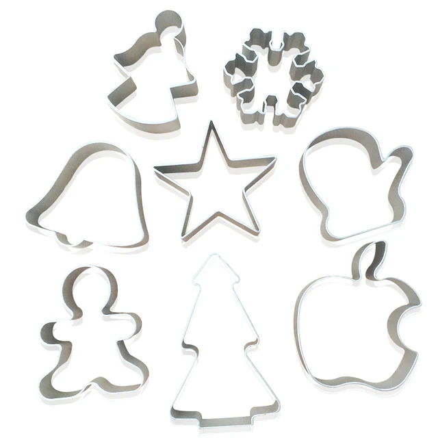 8 Pcs Christmas Series Aluminium Alloy Cookie Mold Biscuit Pastry Mold Cookies Christmas Tree Snow Angel 8 Pcs Christmas Series Aluminium Alloy Cookie Mold Biscuit Pastry Mold Cookies Christmas Tree Snow Angel