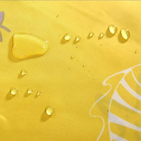 Желтый полиэстер оболочки толстые водонепроницаемые плесени Душ Шторы Ванная комната Душ настраиваемый мультфильм