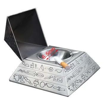 

Creative Ashtray Cigar Accessories Pyramid Ancient Egypt Metal Sculpture and Cover Home Decor Vintage Crafts Personality Gift