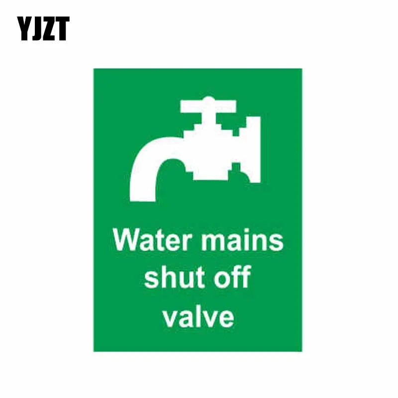 YJZT 8.6CM*11.6CM Warning Car Sticker WATER MAINS SHUT OFF VALVE Decal PVC 12-0878 | Автомобили и мотоциклы