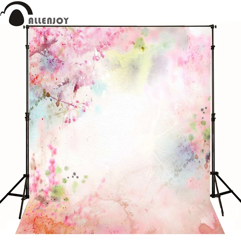 Allenjoy фон для фотосъемки акварельный розовый нарисованный вручную Сказочный фон для фотосъемки милый фон для фотосъемки новорожденных весенний цветок