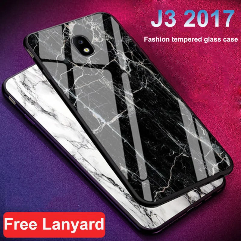 Чехол для Samsung Galaxy J3 2017 задняя крышка из закаленного жесткого стекла j330F чехлы