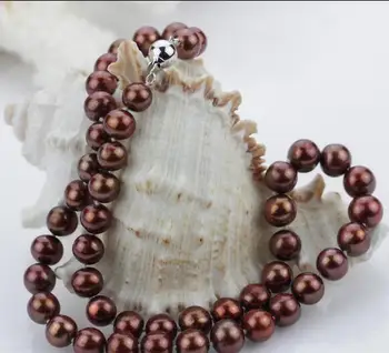 

beautiful AAA 10-11 mm natural chocolate pearl necklace 18 inch